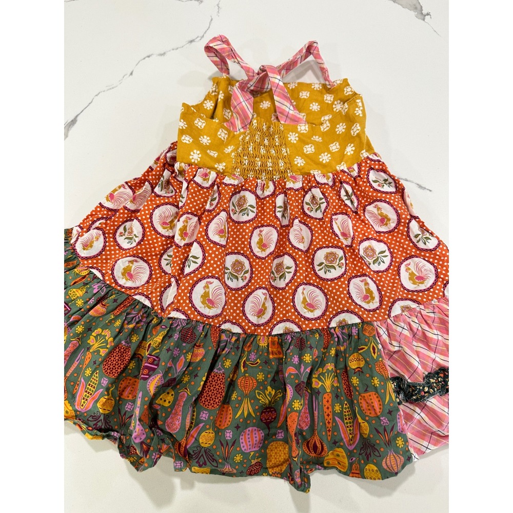 Matilda Jane Girls Dress Colorful Patchwork Tiered Ruffle Size 4 - Picture 2 of 4